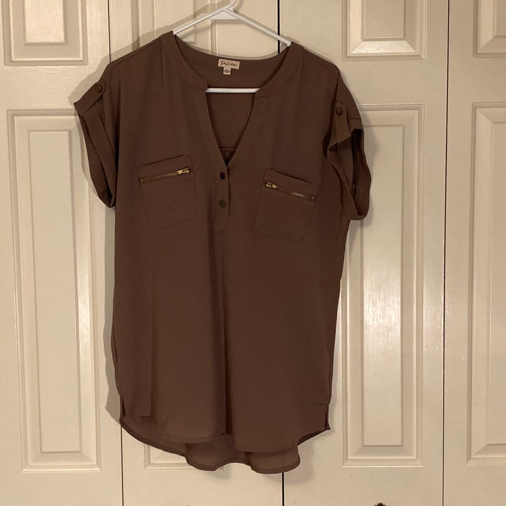 Lily White tan/brown blouse